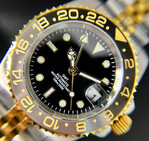 40mm Two Tone Gold Black GMT - NH34 Automatic