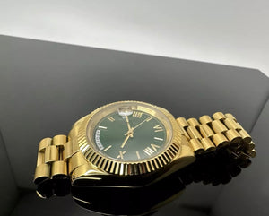 40mm Gold President Green Dial - Miyota 8285 Automatic