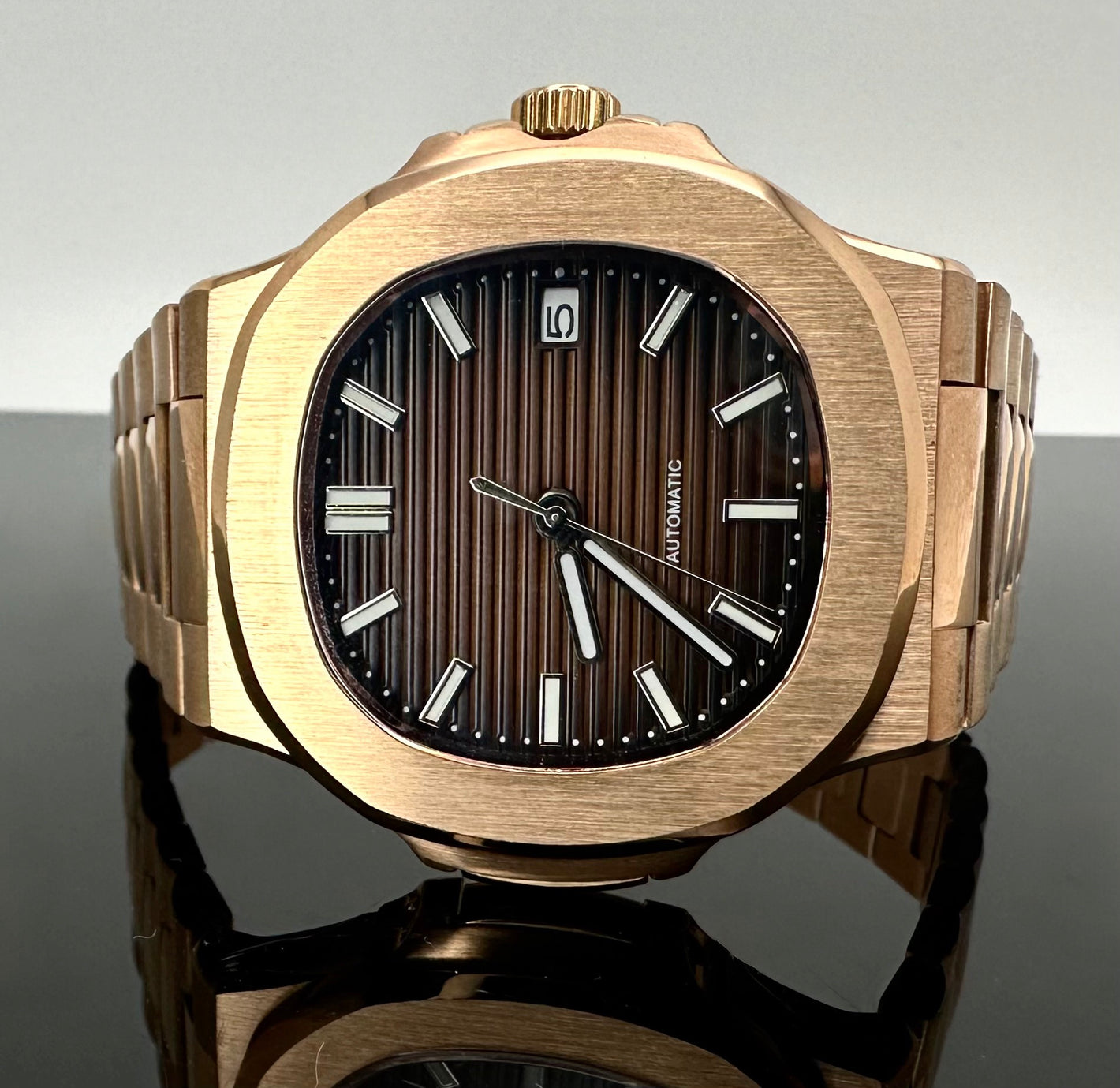 40mm Rose Gold Jumbo Chocolate Dial - NH35 Automatic