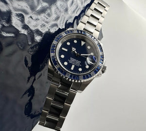 40mm Smurf Sapphire Gemstones Sub - NH35 Automatic