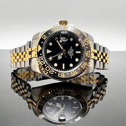 40mm Two Tone Gold Black GMT - NH34 Automatic