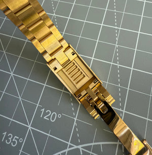Gold Oyster Band w/ Polished Center - 20mm - Glidelock Clasp