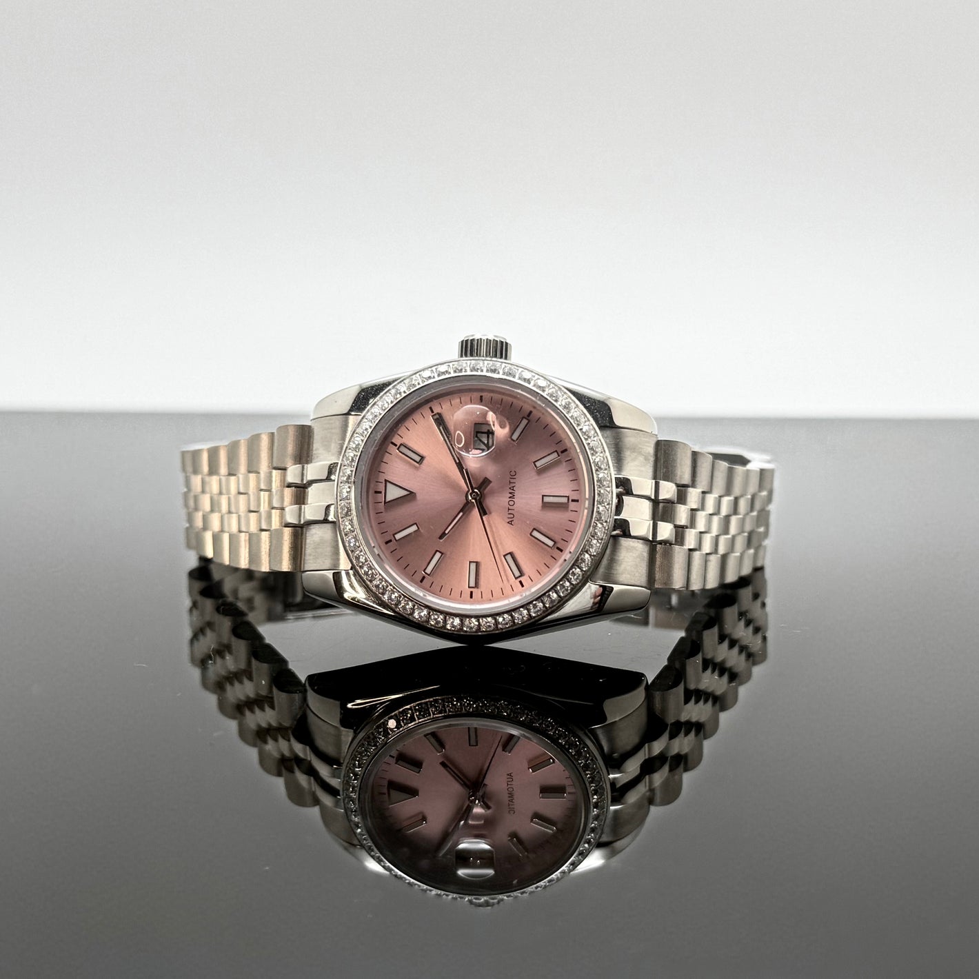 31mm Lady DJ CZ Diamonds Pink Dial - NH05 Automatic