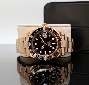 40mm Root Beer GMT Rose Gold Case - NH34 Automatic