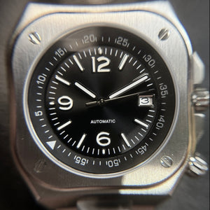 42mm B&R Square Black Watch