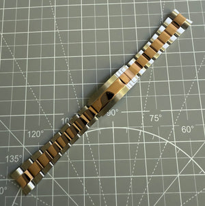 Rose Gold Two-Tone Oyster Band - 20mm - Glidelock Clasp