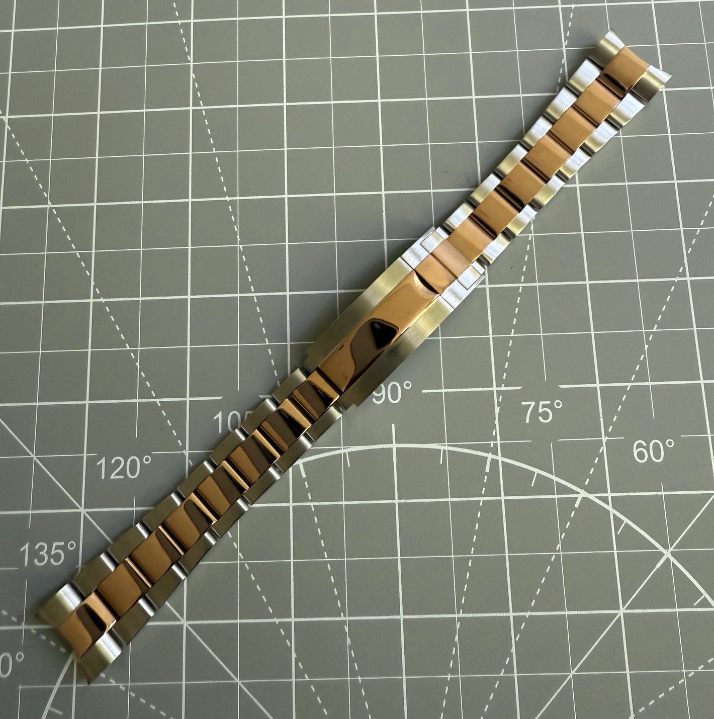 Rose Gold Two-Tone Oyster Band - 20mm - Glidelock Clasp