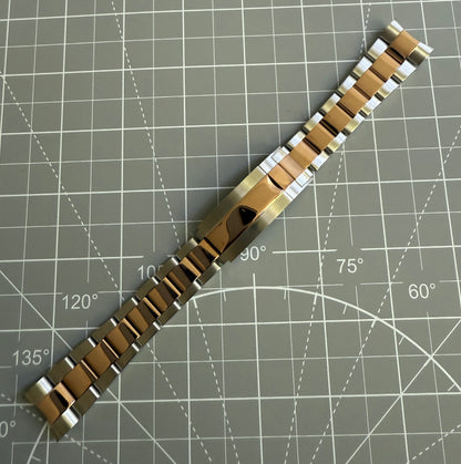 Rose Gold Two-Tone Oyster Band - 20mm - Glidelock Clasp