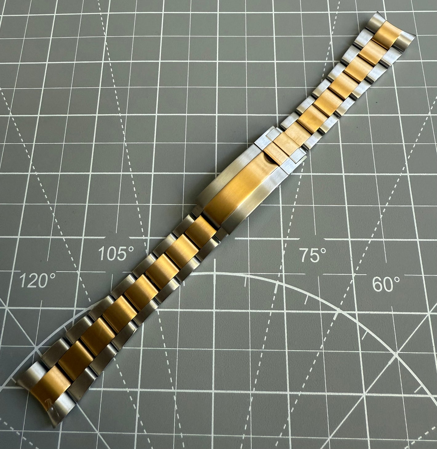Gold Two-Tone Oyster Band - 20mm - Glidelock Clasp