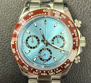 39mm Seitona Ice Blue with Brown Bezel - VK63 Quartz
