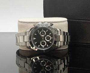 39mm Black/Silver Chronograph - Automatic