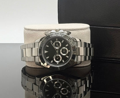 39mm Black/Silver Chronograph - Automatic