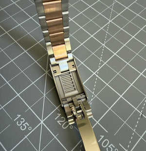 Rose Gold Two-Tone Oyster Band - 20mm - Glidelock Clasp