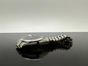 36mm Silver President Black Dial - NH36 Automatic