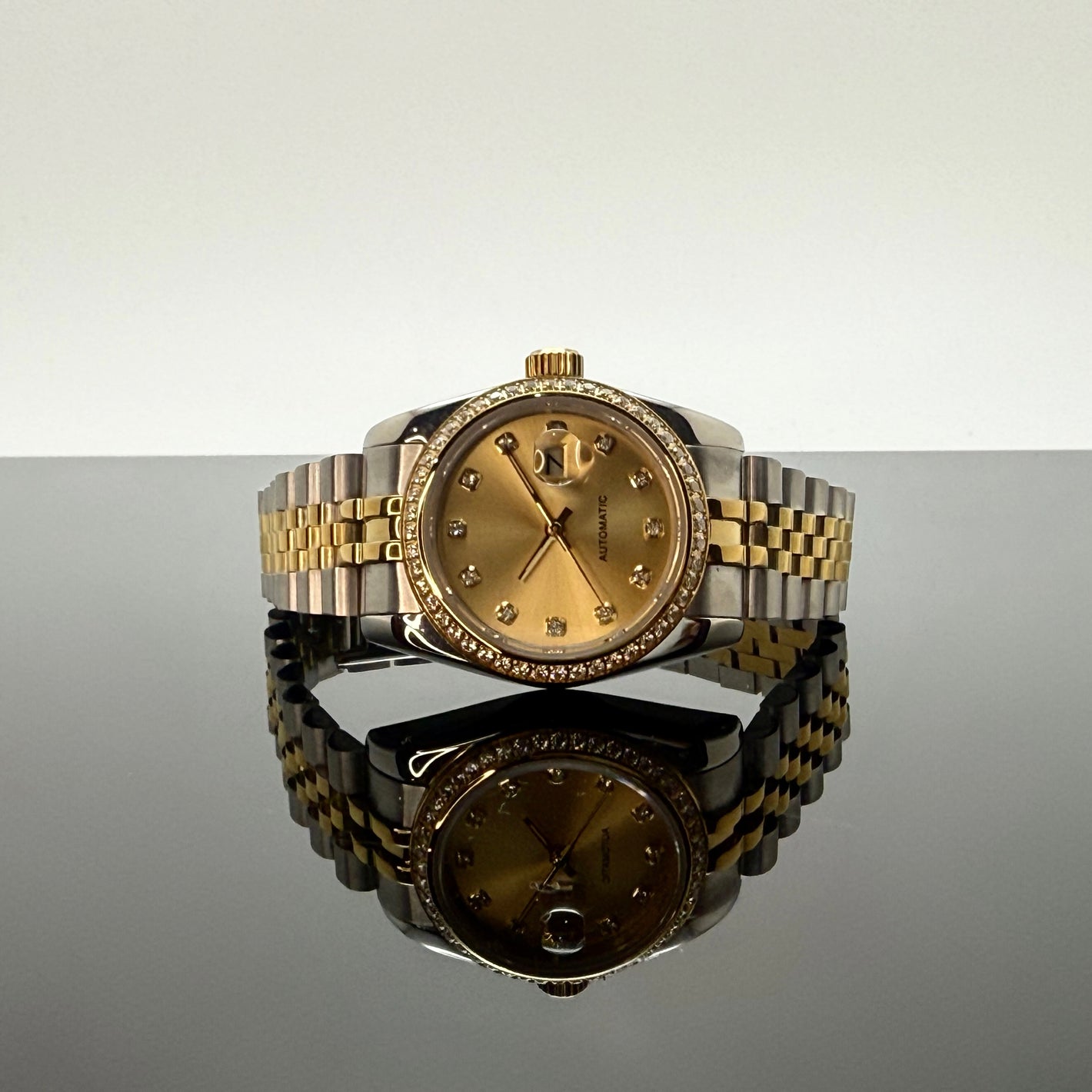 31mm Lady DJ CZ Diamonds Two-Tone Gold - NH05 Automatic