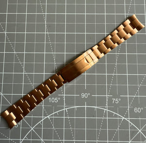 Rose Gold Oyster Band - Fully Brushed - 20mm - Glidelock Clasp