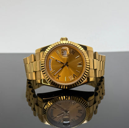 36mm Gold President Champagne Dial - Miyota 8285 Automatic