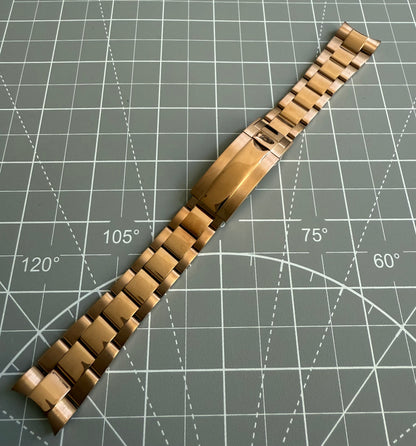 Rose Gold Oyster Band w/ Polished Center - 20mm - Glidelock Clasp