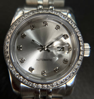 31mm Lady DJ CZ Diamonds Silver Dial - NH05 Automatic