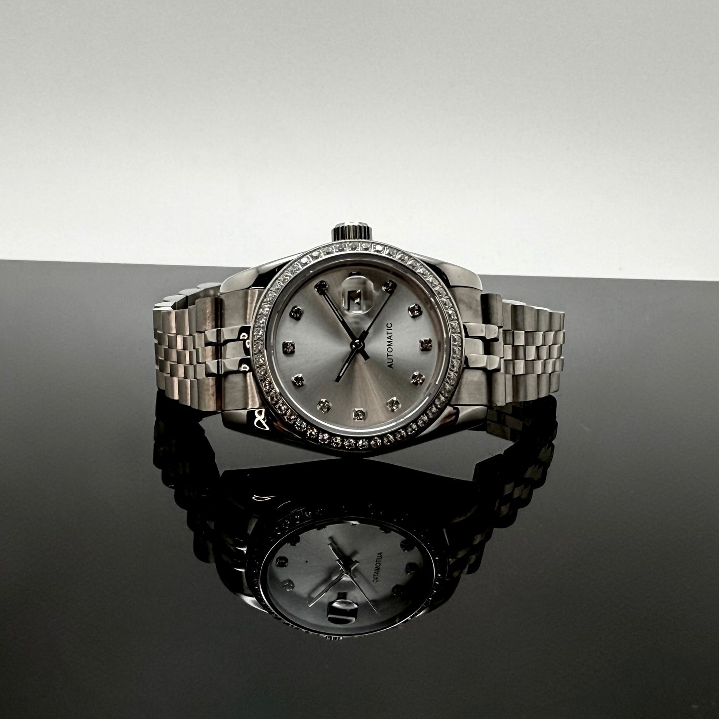 31mm Lady DJ CZ Diamonds Silver Dial - NH05 Automatic