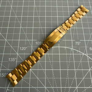 Gold Oyster Band w/ Polished Center - 20mm - Glidelock Clasp