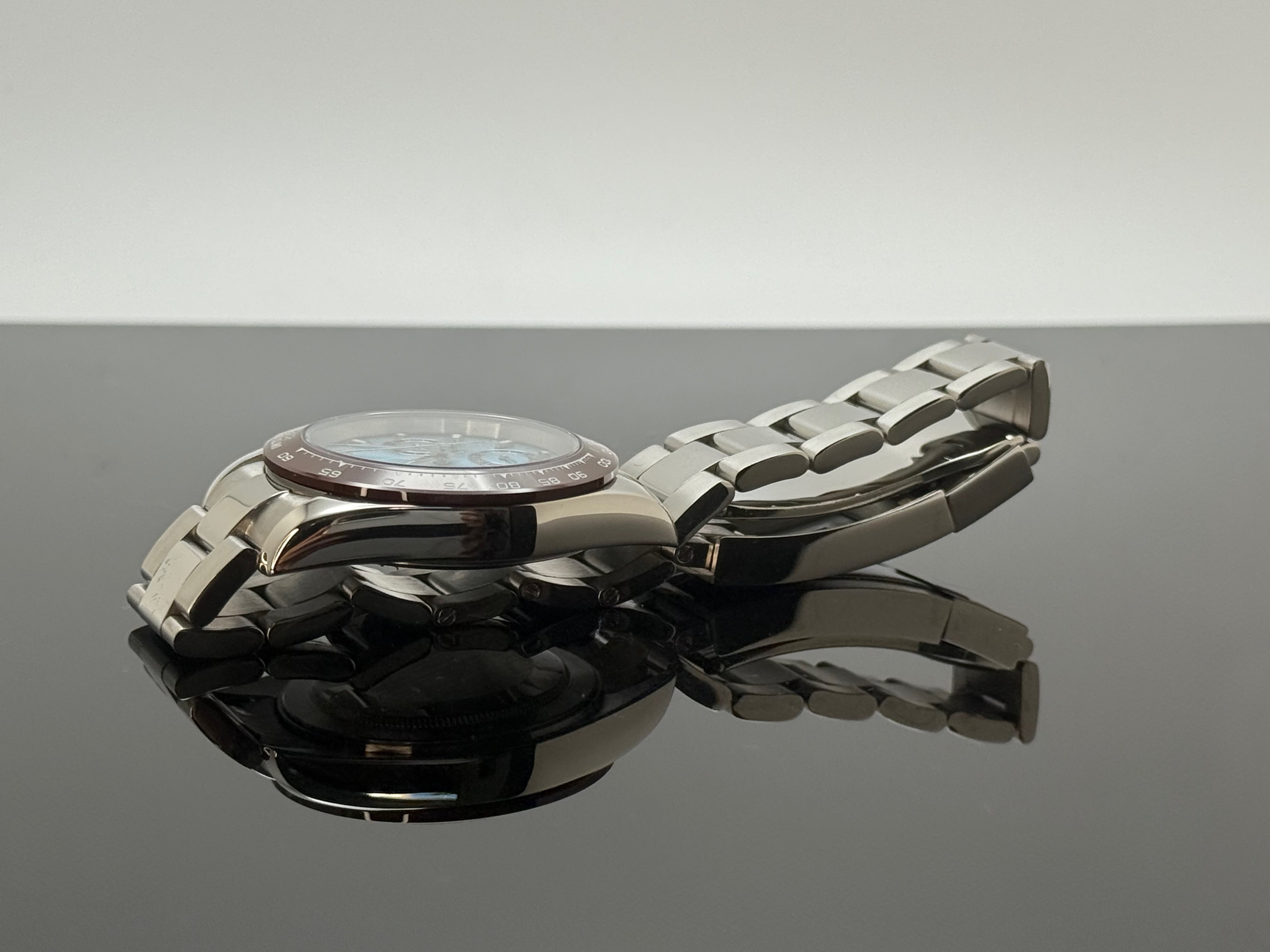 39mm Seitona Ice Blue with Brown Bezel - VK63 Quartz