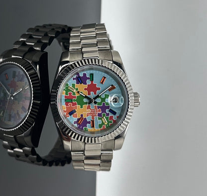 39mm DJ Silver Puzzles - NH35 Automatic